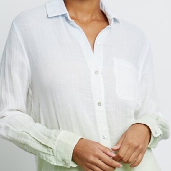 RAILS ELLIS SHIRT IN BLUE MINT DIP DYE COTTON GAUZE - Picture 10 of 10